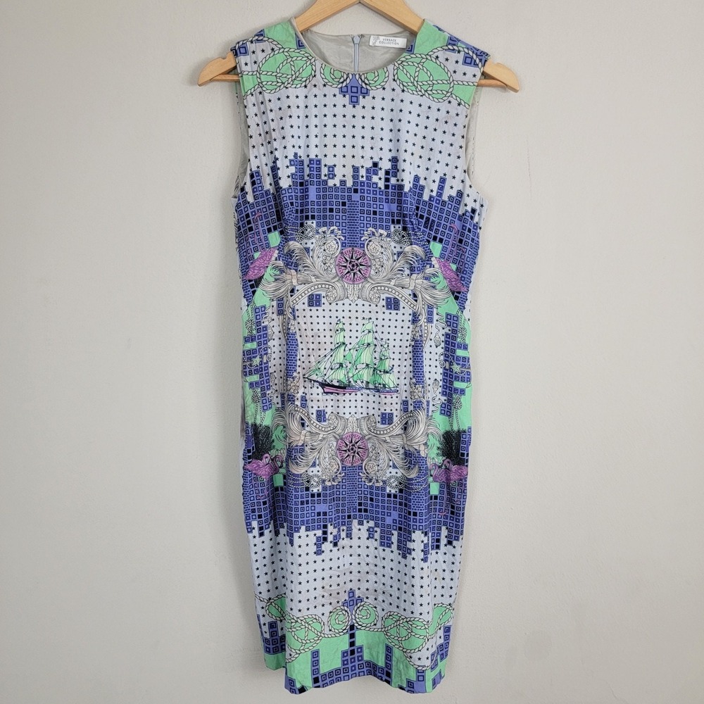 Versace Collection Womens Sheath Dress Size 44 US 8 STAINS ALL OVER, READ!